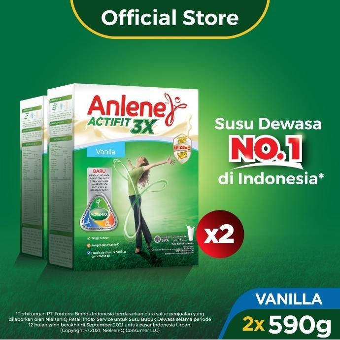 

Anlene Actifit 3X Susu Bubuk Dewasa Vanila 2x590g -Tulang & Sendi KS88