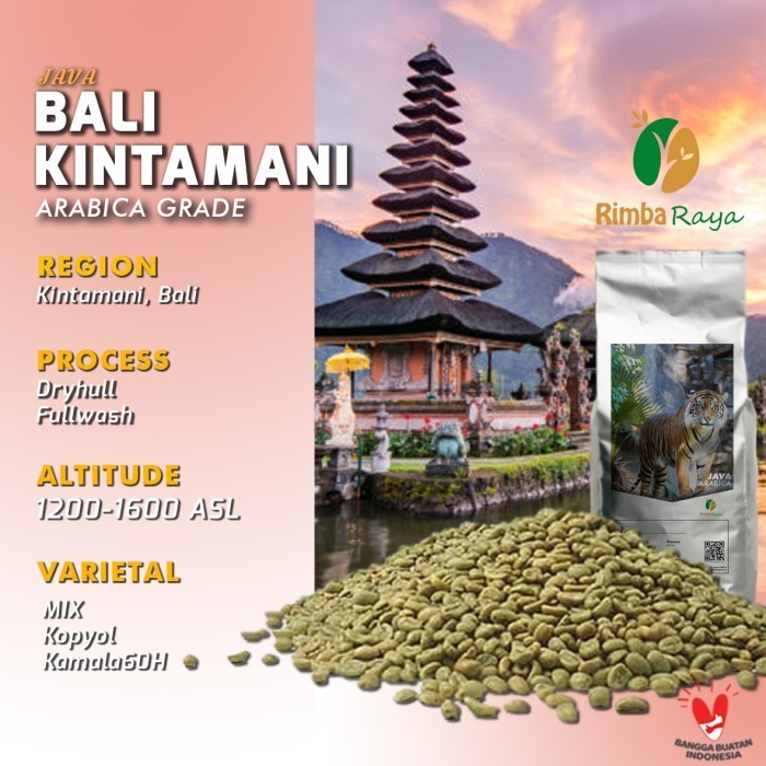 

Ready arabica green bean Bali Kintamani Dryhull process 1kg