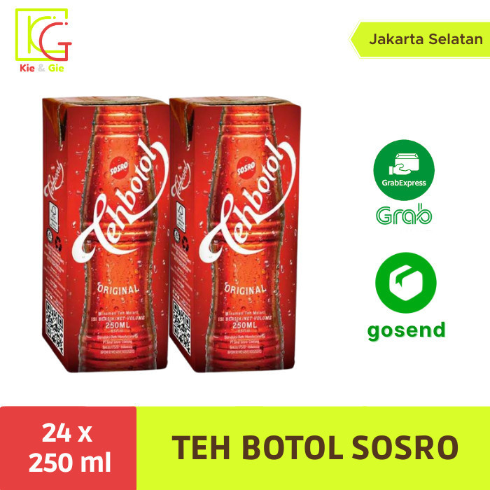 

Ready Teh Botol Kotak Sosro 250ml 1 dus isi 24pcs