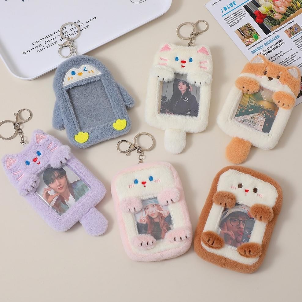 

Oz67 Photocard Holder Keychain Animal Cute Gantungan PC Card Holder Boneka Bulu Kpop Original