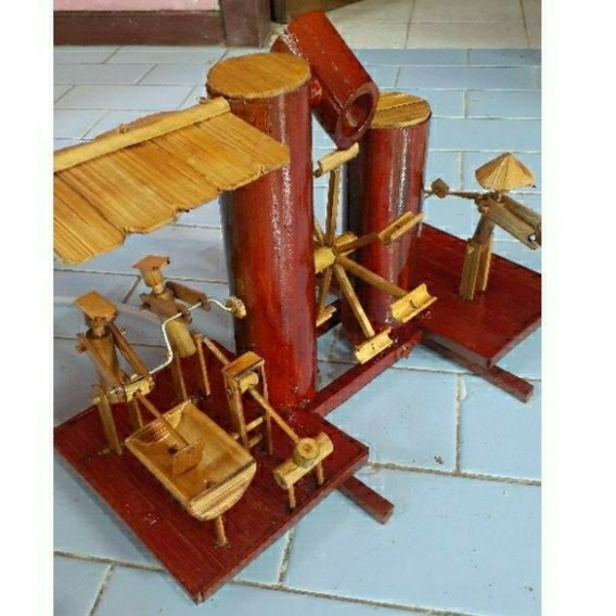 Cabre Miniatur Air Mancur Bambu Kincir Bambu Jungkat Jungkit Hiasan Aquarium