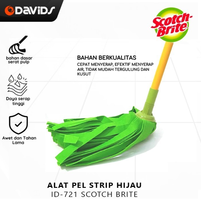 Alat Pel Lantai Tongkat Mop Pelan Kain Pengepel Scotch Brite Id721