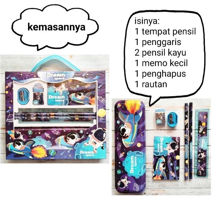 

paket alat tulis study set stationery karakter astronot kids boy girl