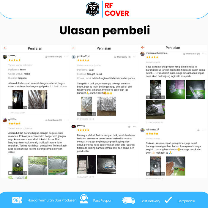 Caro Rush Body Cover Mobil Plastik Rush Sarung Mobil Rush Transparan