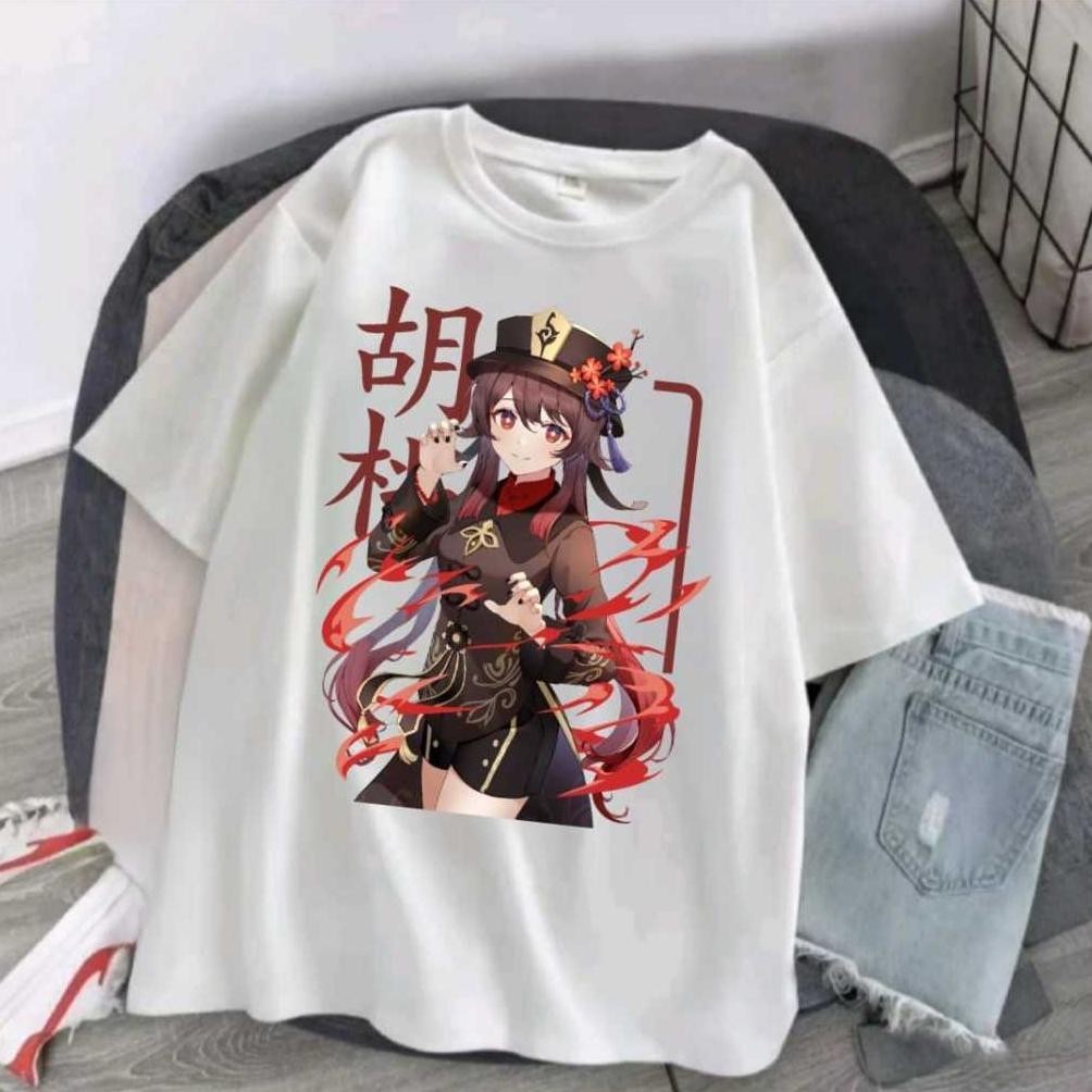 jy-56 NEW TRENDY || Kaos ANIME Dakimakura Genshin Impact: Hutao/Kaos Unisex Katun Combed 30s Origina