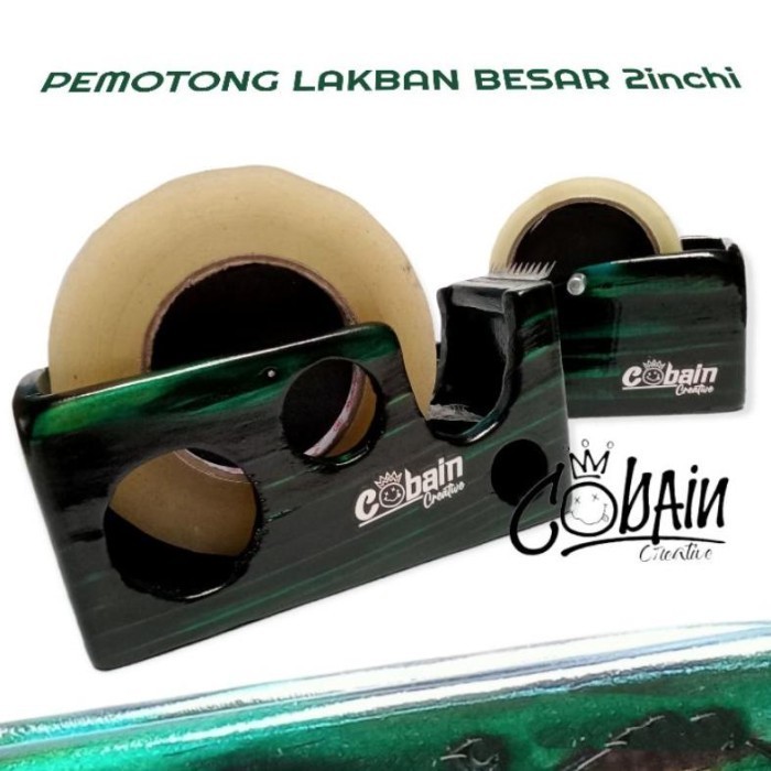 

Termurah Pemotong Lakban Besar 2inchi Tape Cutter Dispenser Kayu Jati K01