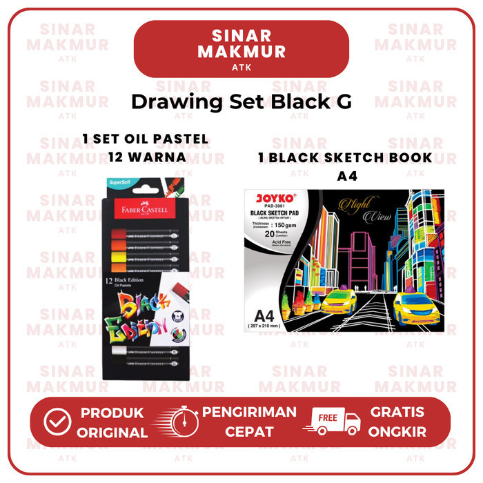 

Drawing Set Black/Set Mewarnai Crayon 12/24 Warna (Set) K01