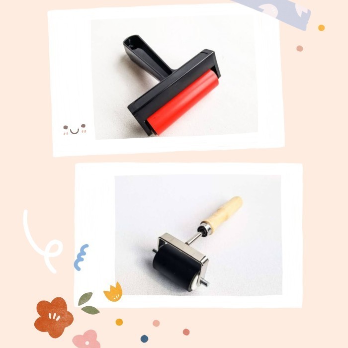 

RELIEF PAINTING LINO ROLLER RUBBER BRAYER CANVAS ROLL KUAS KARET LUKIS K01