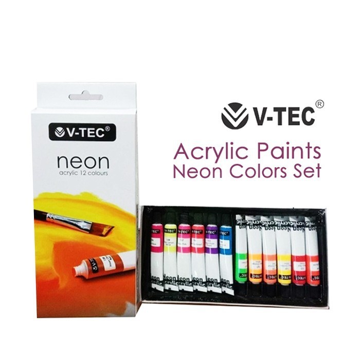 

V-Tec Acrylic Paints Neon set 12 ( Cat Akrilik ) K01
