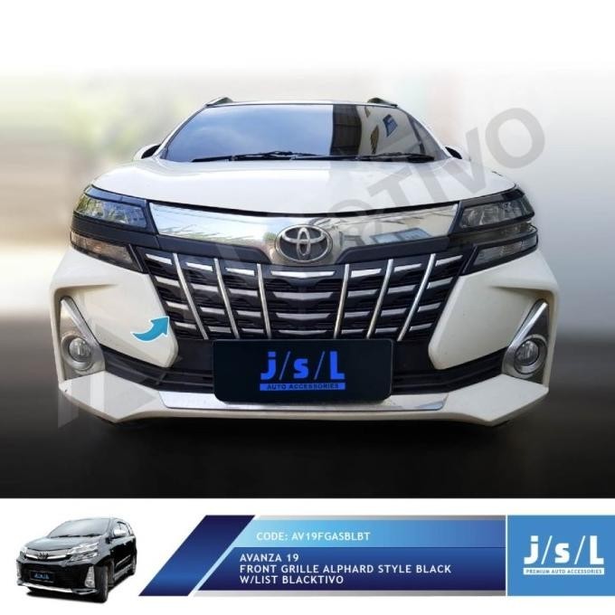 Grill Depan Avanza 2019 Model Alphard Hitam List Chrome