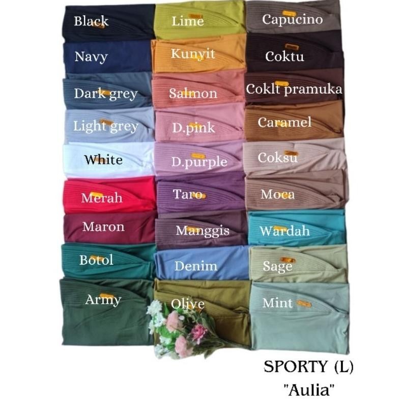 Jilbab Instan Bergo Sporty L Aulia Hijab Kerudung Sport Pet Tebal (Cod)