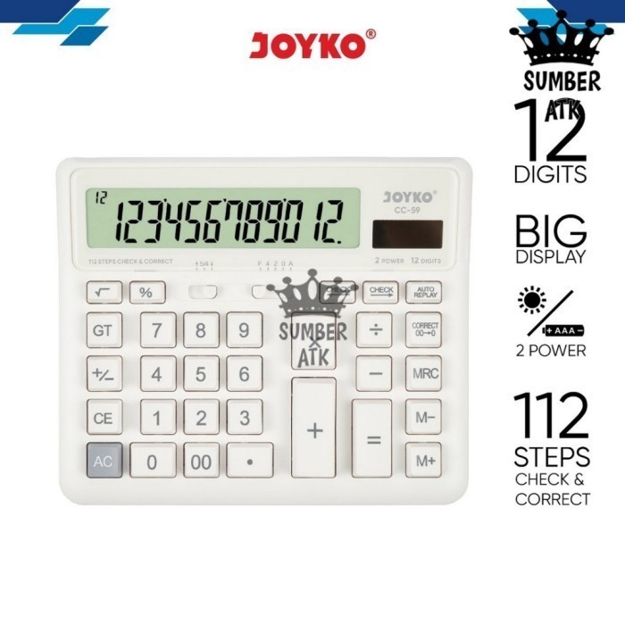 

Ready Calculator Kalkulator Joyko CC-59 12 Digits Check Correct