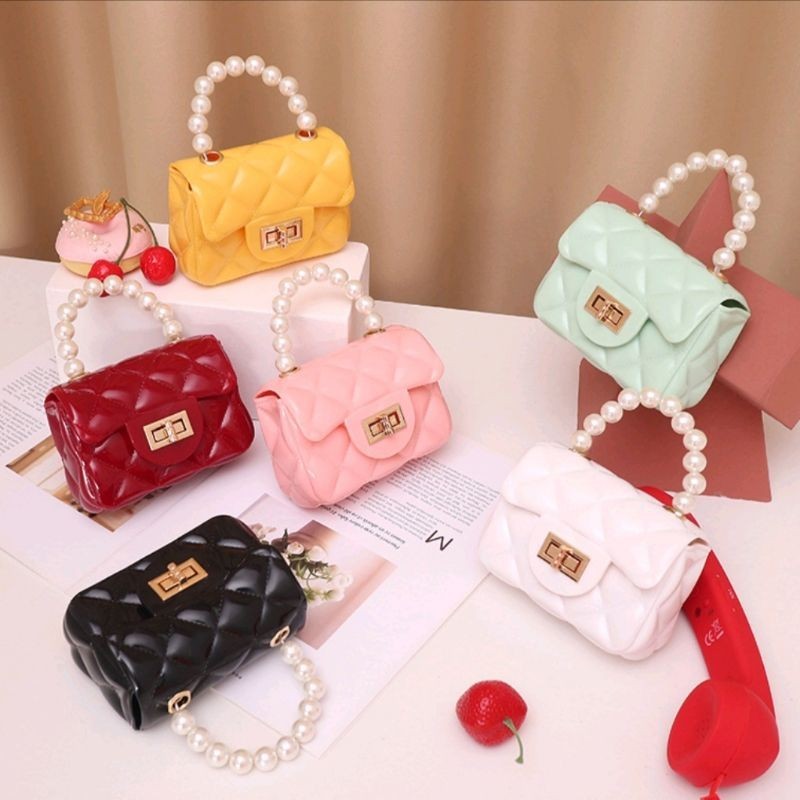 (COD)Mini Bag Tas Anak Jelly Mutiara