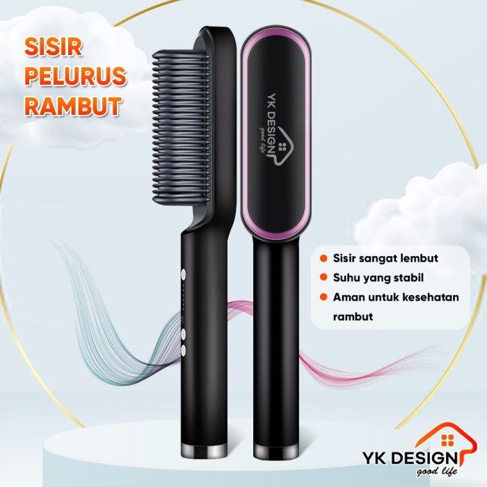 YK DESIGN YK-1621 Catok Sisir Pelurus Rambut Hair Straightener Curler