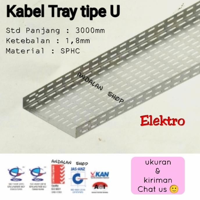kabel tray u 400 x 100/ kabel tray/ pelindung kabel 400 x 100