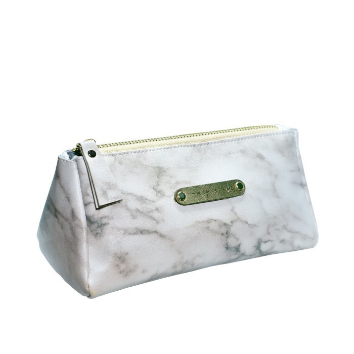 

ALPHAISME TRIANGLE POUCH TEMPAT PENSIL KOSMETIK MARBLE GREY