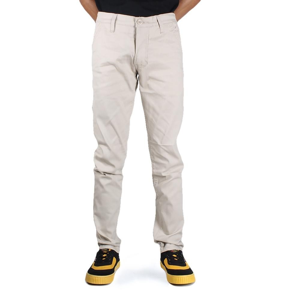 Celana Kerja Pria Celana Bahan Celana Chino Panjang Cream Formal Cream
