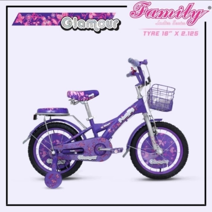 Sepeda Anak Perempuan 16 Inch Family Daisy Pink