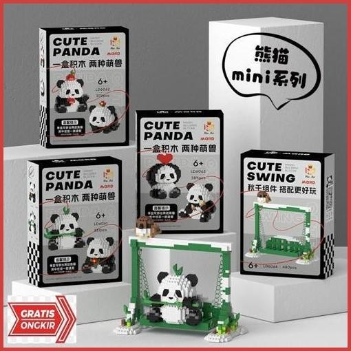 Original Mainan Anak Perempuan Brick Panda 3D Puzzle Block Susun Edukasi Mainan Mainan Anak Anak 6/7