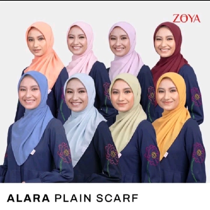 Zoya Segi Empat Polos Alara Plain Scarf