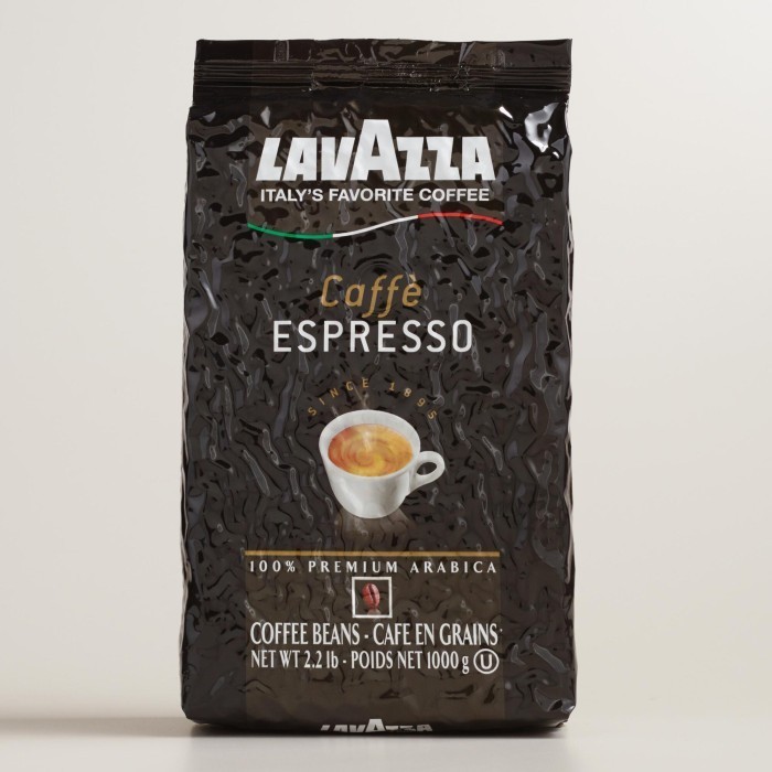 

Lavazza Caffe Espresso Whole Bean Coffee.