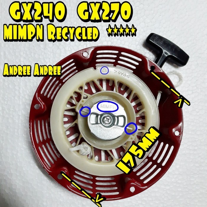 ```````] GX240 GX270 Recoil Starter Kap Engkol Honda GX-240 GX-270 GX 240 270