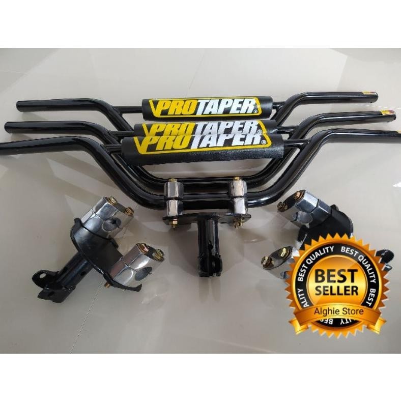 Paketan stang motor custom model trail dan dudukan adaptor untuk semua jenis motor Honda Yamaha Suzu