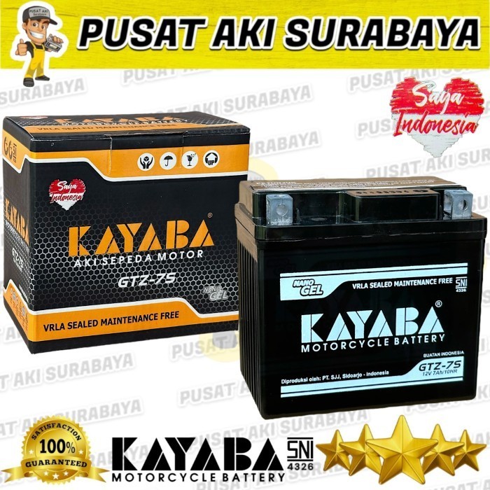 Asli Produk Aki Kering Kayaba Gtz7S Motor Cb 150 R Vario 125 Vario 150