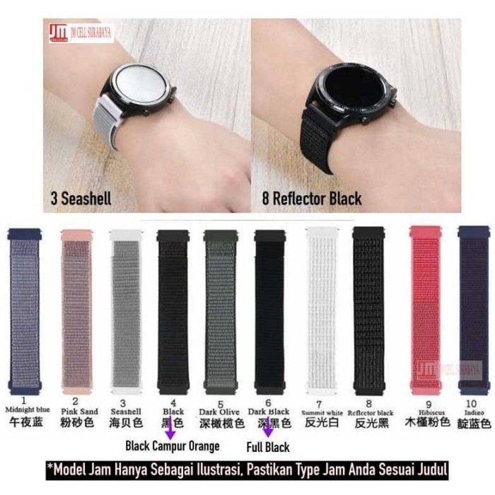 NEW TALI JAM 20MM WATCH STRAP SMARTWATCH ODEVA WATCH G2 - SPORT LOOP TERMURAH