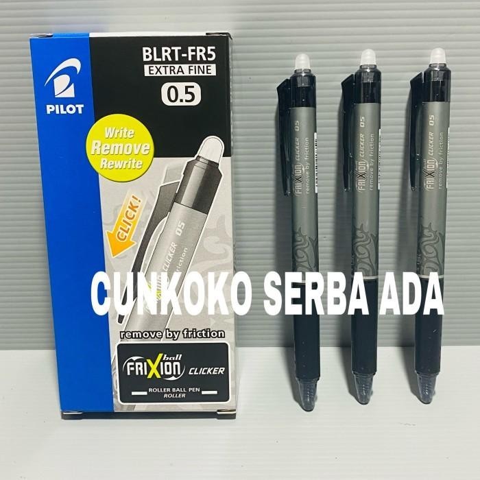 

PULPEN PILOT FRIXION CLICKER BLRT-FR5 0.5 MM HITAM / 1 BOX ISI 12 PCS Import