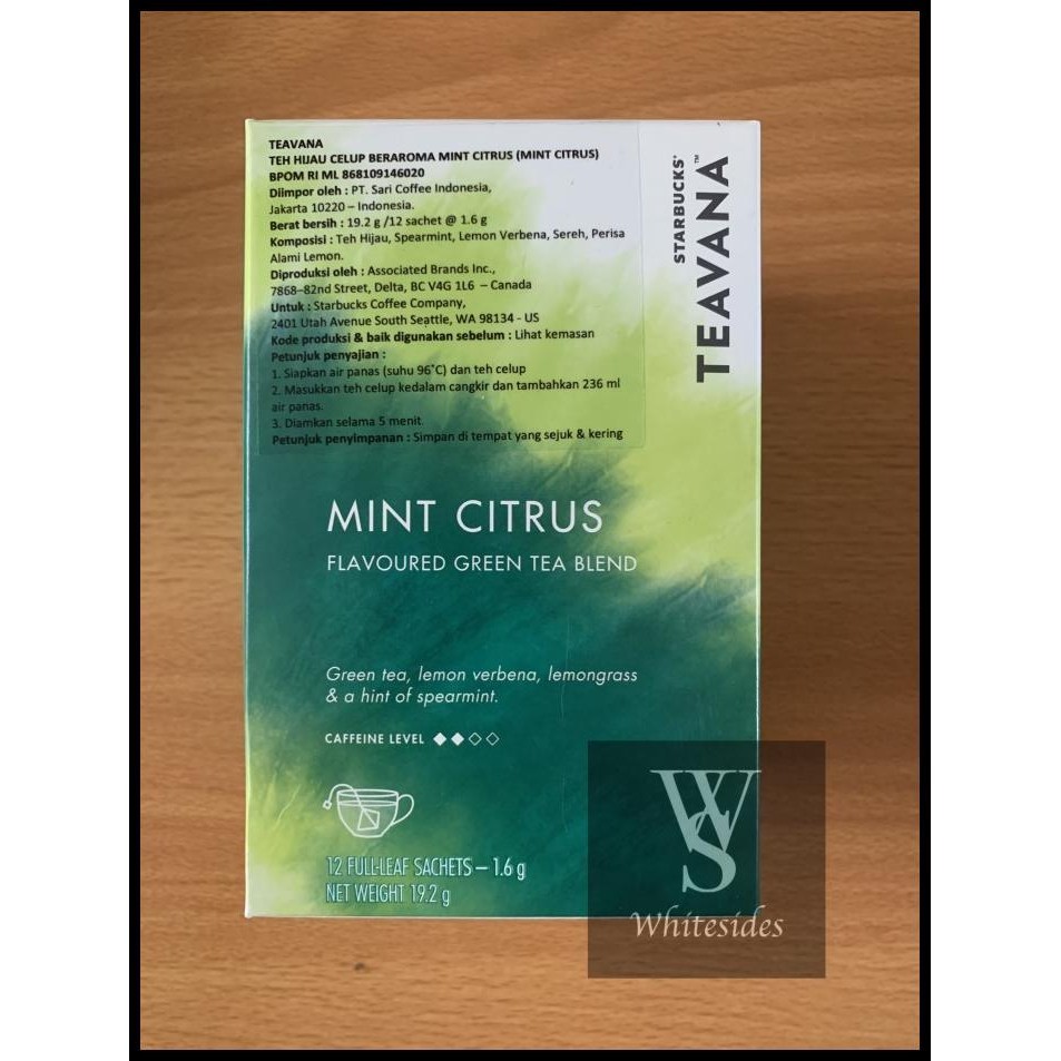 

TERBARU TEAVANA MINT CITRUS - PACKAGES TEA TEH STARBUCKS INSTANT 12 BAGS !