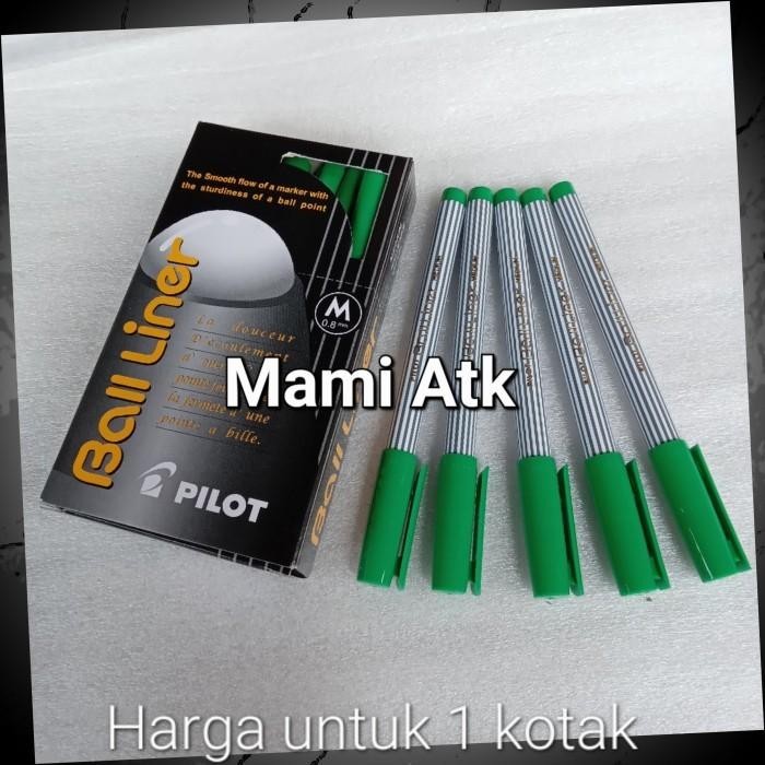 

12 pcs pulpen pilot ball liner 0.8mm hijau Import