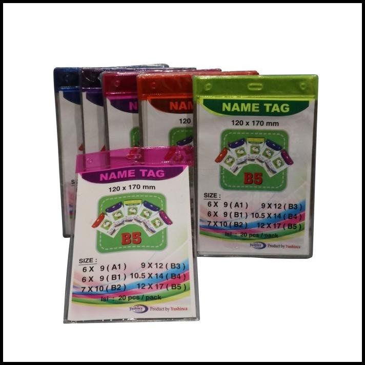 

TERMURAH NAME TAG WARNA B5 /CARD CASE/NAME TAG HOLDER/ID CARD/MIKA KARTU NAMA