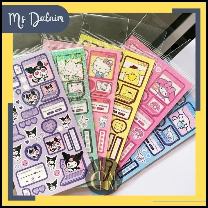 

BEST DEAL STIKER GLITER SANRIO PVC CUTE DECO STICKER JOURNAL AESTHETIC - ST16