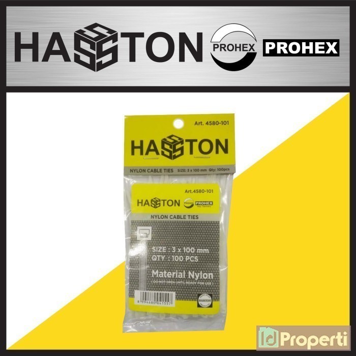 

Hasston 4580-101 Cable Tie 3x100 mm Putih Kabel Ikat Ties Tis Plastik