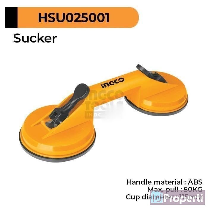 Ingco HSU025001 Glass Cup 50Kg Kop Kaca Kaki 2 Dua Jaw Leg Vacuum ABS