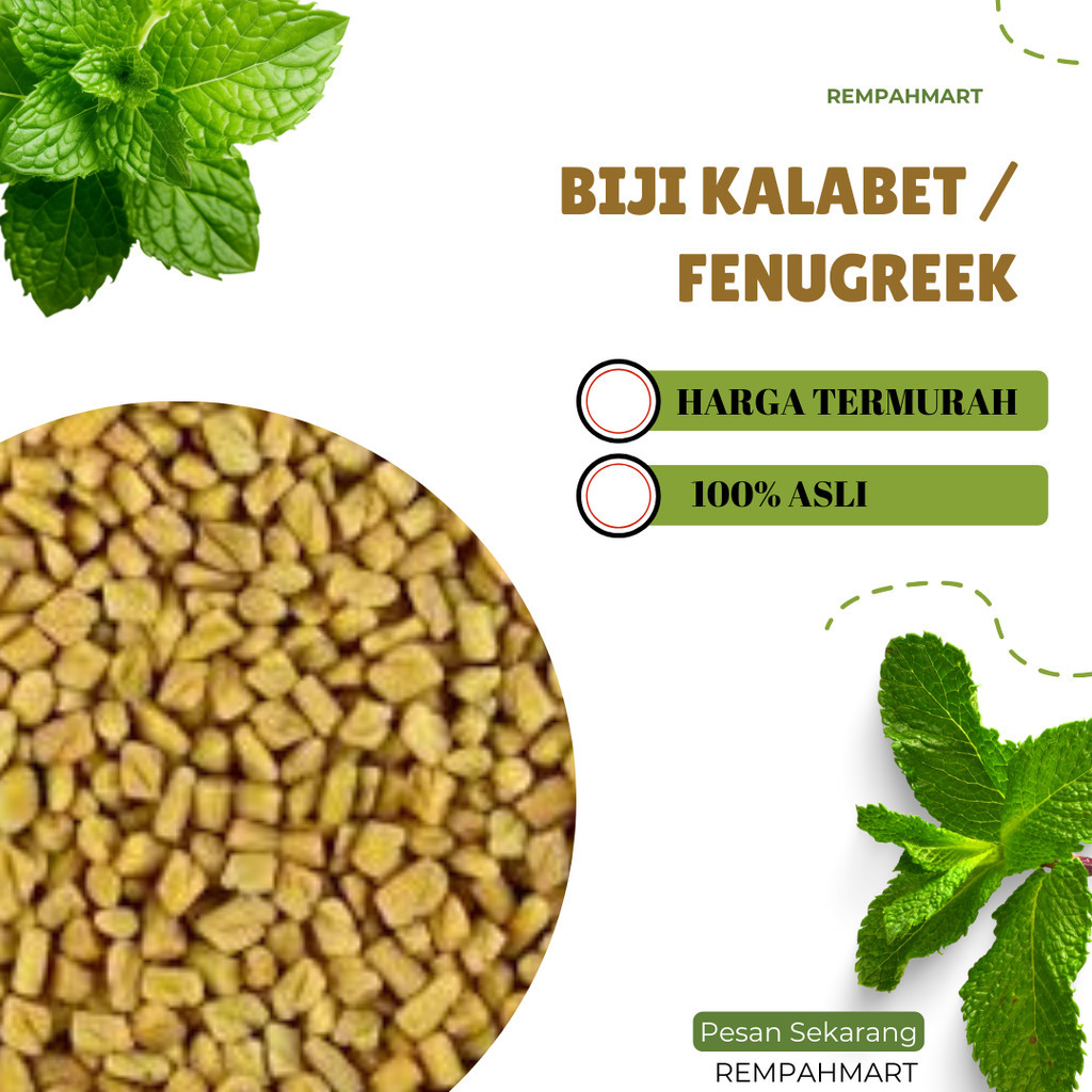 

Fenugreek Biji Klabet Alami Tanpa Campuran / Methi Seeds / Halba / Hulbah isi 50g 100g / Biji Fenugreek Rempah