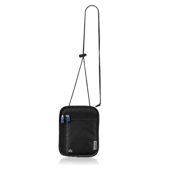 SAMSONITE TRAVEL ESSENTIALS RFID NECK POUCH PASSPORT COVER - BLACK