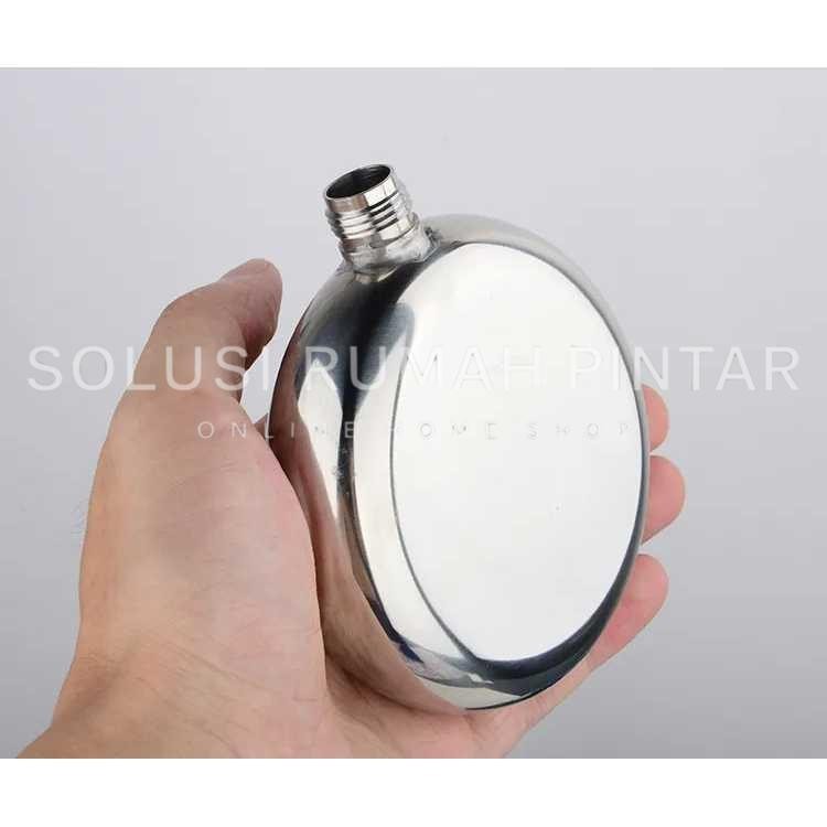 Botol Minum Wine Bir Hip Flask Stainless Steel 5oz - Botol Minuman Alkohol Bulat Tahan Karat 150ml