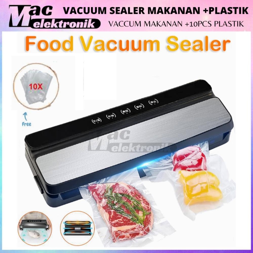 [DISKON] Vacum Sealer Makanan Free 10pcs Plastik Embos/ Mesin Basah dan Kering Sealer Perekat Makana