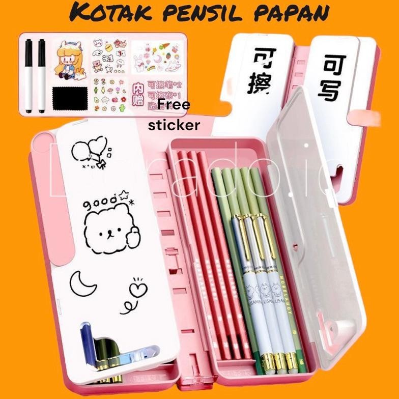 

tu-67 Papan Kotak Pensil Lipat / Tempat Pensil Multifungsi Dengan Papan Tulis Dan Tatakan Buku / Smart Pencil Case Terlaris