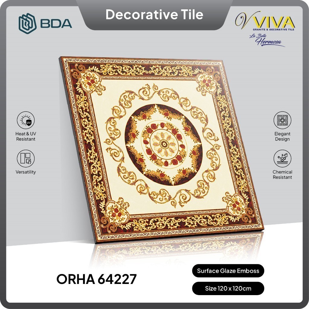 BDA Granite Tile 120x120 Keramik Granit Pola Dekorasi Interior Mewah 64227
