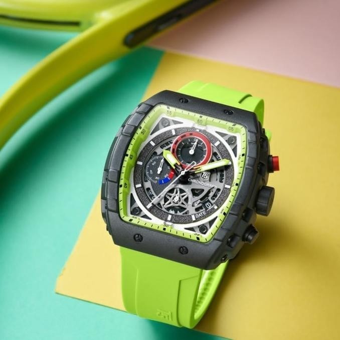Jam Tangan Pria Original Chronograph T5 H 3905G Green
