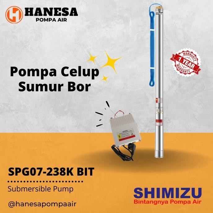 TERMURAH - Shimizu SPG07-238K BIT (1/2 HP + W/ CABLE 30m) Pompa Celup Sumur Bor
