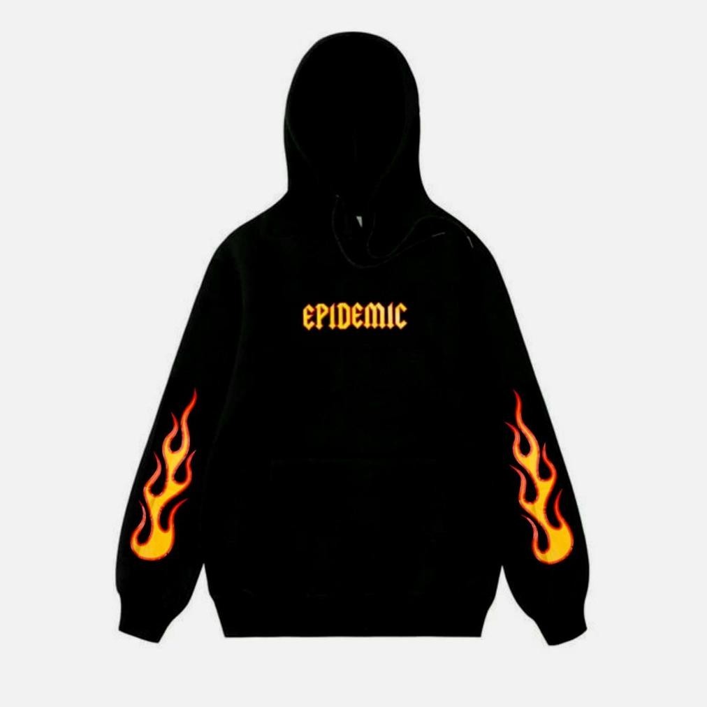 Limited Kaos Premium Switer Pria Distro Epidemic Api Hoodie Distro Warna Hitam Hoodie Pria Hoodie Wa