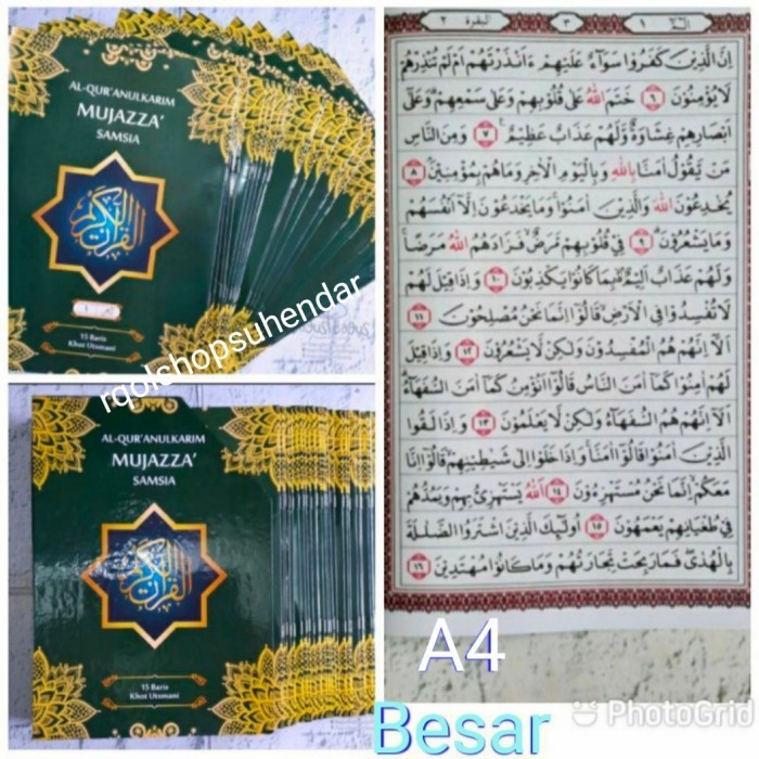 

Al-Qur'an per Juz Mujazza Utsmani A4 Besar Lengkap 30 jus Quran