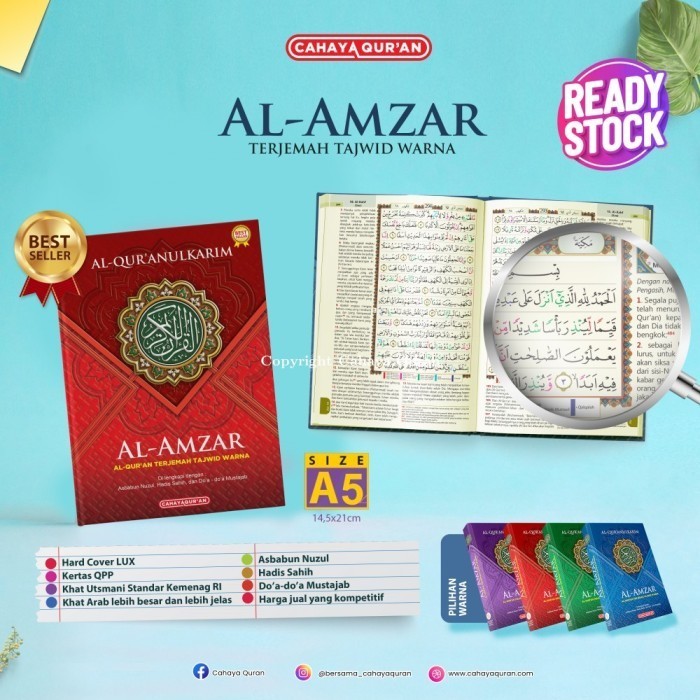 

Alquran Al-Amzar Terjemah Tajwid Warna A5, Al Quran Terjemah Al Amzar