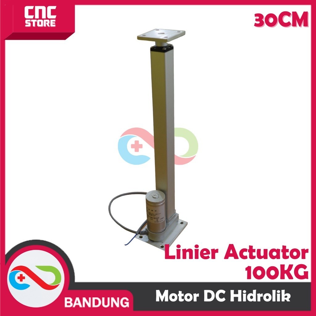 LINEAR ACTUATOR MOTOR DC 12V HIDROLIK HYDRAULIC 300MM 1000N 100KG 30CM