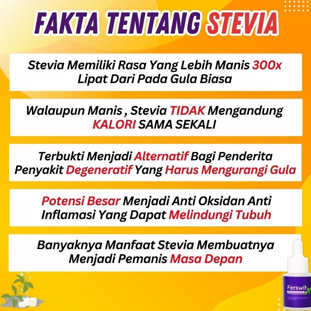 

Ferswit Stevia Alami Paket 5 Botol Gudrunsh