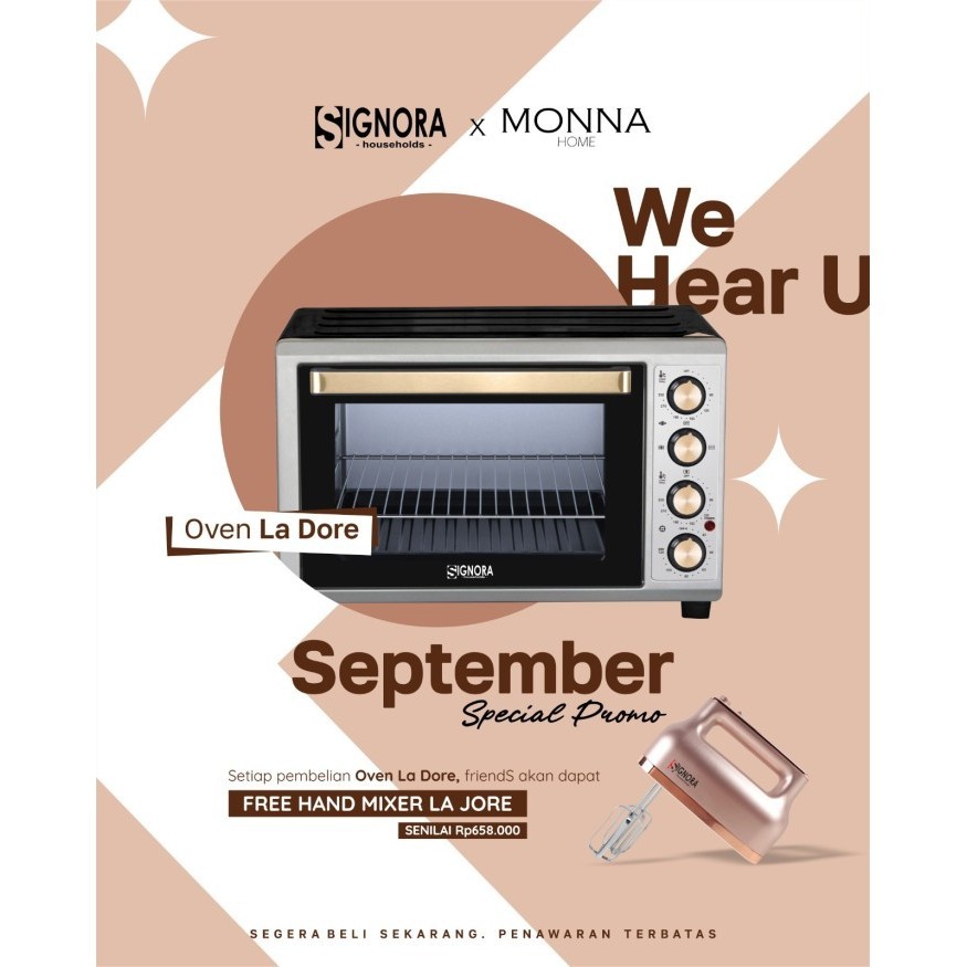 ] OVEN LA DORE SIGNORA BERHADIAH LANGSUNG HAND MIXER LA JORE SIGNORA